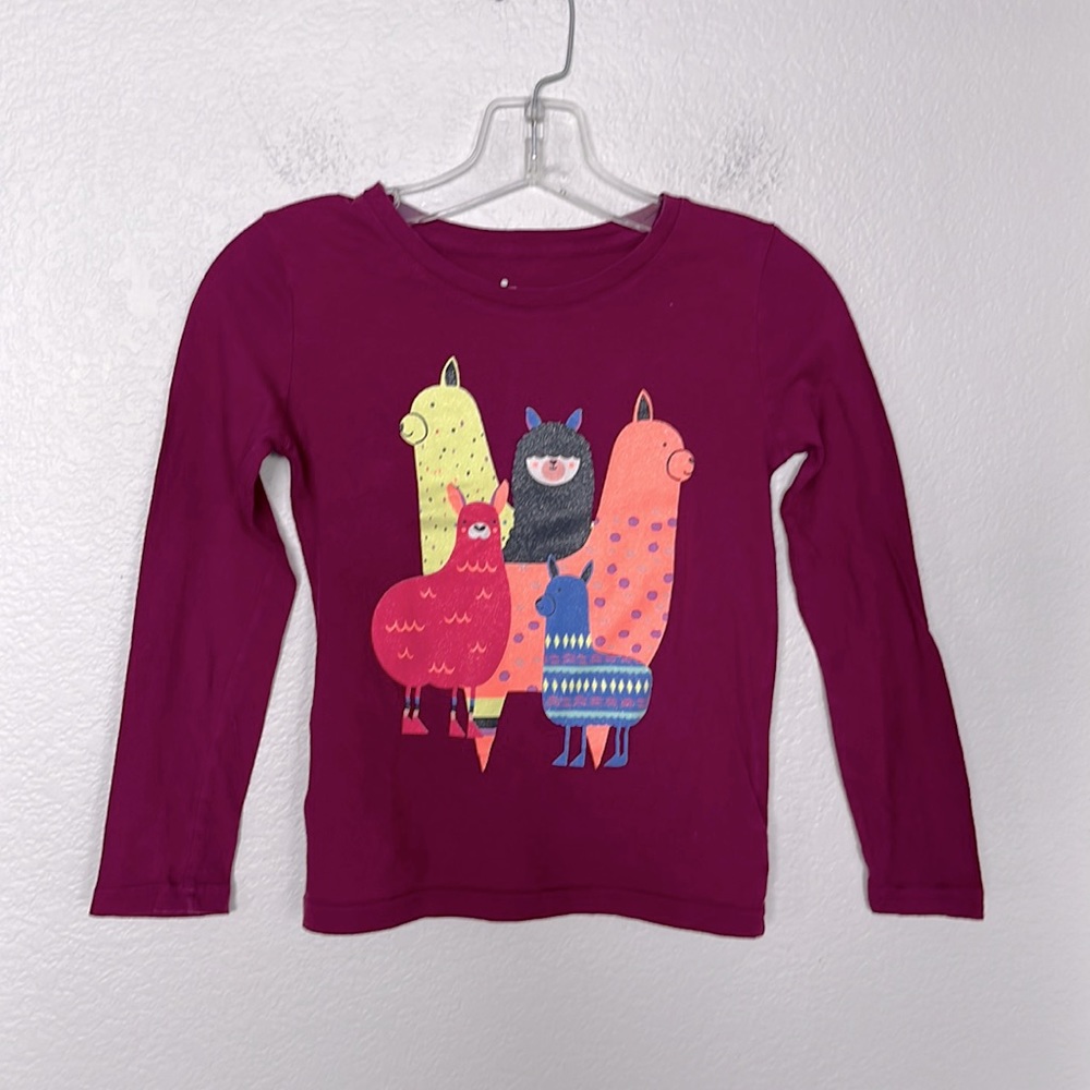 🦙🩷LLAMAS SPARKLE LONG SLEEVE T-SHIRT KIDS SIZE M 7/8 NWOT EXCELLENT CONDITION!